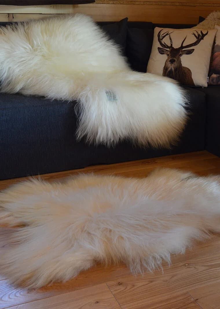 Sheepskin in interior arrangement